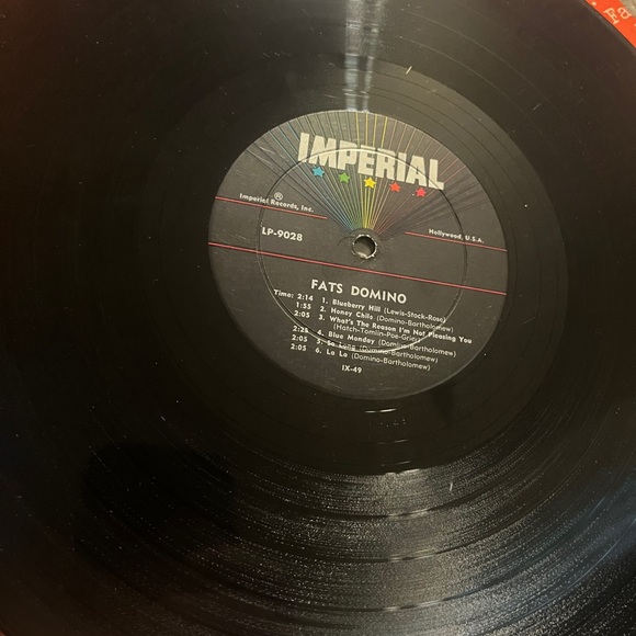 Fats Domino -This is Fats Domino Vinyl LP Record 1958 Pressing . Black label - Picture 5 of 7